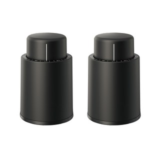 Travel Cube 頂級按壓式紅酒真空塞 日期刻度款 黑色 4.6x7 公分 Set, 2個
