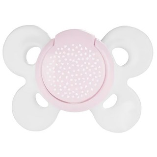 chicco 舒適哺乳 機能型矽膠安撫奶嘴 小, 0~6M, 點點粉, 1個