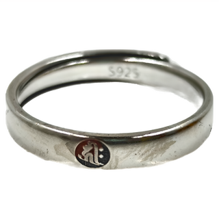 財神小舖 生肖本命佛梵文戒指, 代表神明:阿彌陀佛, 材質:天然金曜石, 活圍戒, 狗 豬 阿彌陀佛