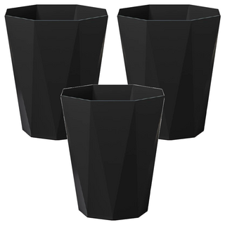 小麥購物 鑽石面垃圾桶 3個, 時尚黑