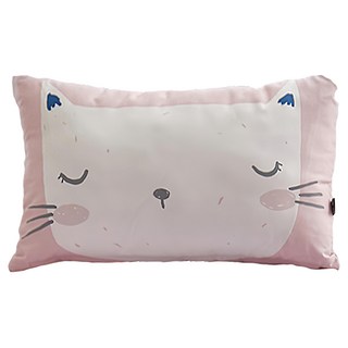 shez Home ChaCha系列 超細纖維動物造型枕頭套 含枕芯, 粉底貓咪款