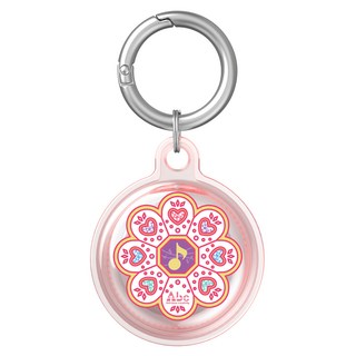 反骨創意 Airtag 彩繪全包式TPU保護套 音符環, 1個, 透粉色