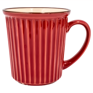 佐和陶瓷國際有限公司 刻紋馬克杯 紅色 300mL 耐熱溫度-30°C~100°C 日本製造, 1個