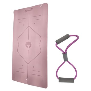 ZHONGOU 長紅 TPE加厚款正位線防滑雙色瑜珈墊 厚15mm TP189015 贈綁帶+背袋+拉力繩或拍拍球(顏色款式隨機), 粉色, 1組