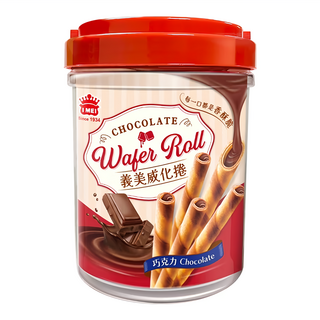 義美 威化捲輕巧桶 巧克力, 318g, 1桶