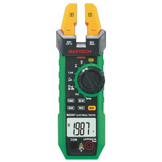 MASTECH 邁世 數字交流鉗形表 MS2601, 6000計數, 導通性蜂鳴器<50Ω, 顯示背光, 勾表開口Φ12mm/0.5", 自動&手動選檔, 1個