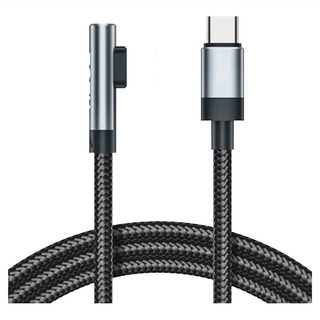 TOTU 拓途 iPhone 編織快充線 PD Type-C-Lightning 鋁合金外殼 尼龍編織 90°彎頭, 2m, 鐵灰色, 1條