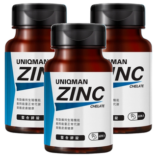 UNIQMAN 優仕曼 螯合鋅錠, 60顆, 3罐