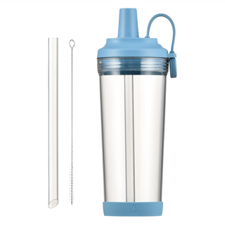 磁吸手提大容量Tritan吸管杯 850ml 寶寶藍 附吸管刷, 1個