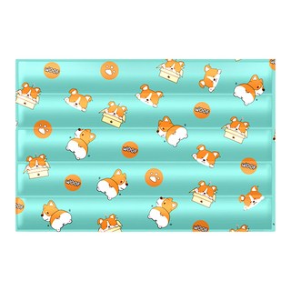 毛皇上 凝膠墊 純凝膠 S 寵物涼墊 凝膠坐墊, 柯基箱箱墊 綠色, 1個