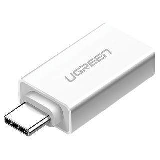 UGREEN 綠聯 USB 3.1 Type-C-USB 3.0高速轉接頭, 28mm, 雅典白, 1個