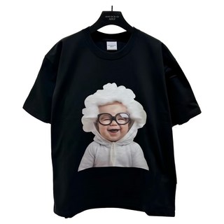 acme de la vie baby face美式復古短袖t恤(戴頭紗捲髮寶寶), 1入, S 號, Black