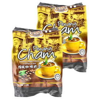 COFFEE TREE 咖啡樹 牌 檳城拉茶風味香滑奶茶 四合一 鴛鴦咖啡奶茶 15包, 40g, 2袋