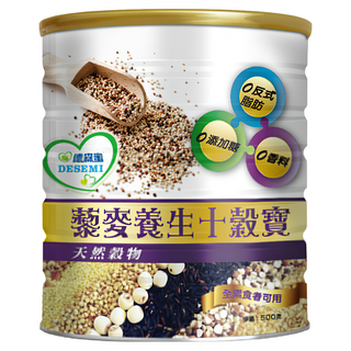 易而善 德森蜜 藜麥養生十穀寶, 無反式脂肪、無添加糖、無香料，天然穀物，全素食可用, 25克, 1罐, 25份