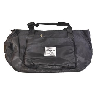 Hong Fu 褶疊旅行袋 防水牛津布 無輪, 大, 黑色, 1個