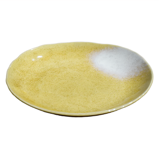 佐和陶瓷 吹墨9皿 陶瓷日本制 24.5 x 23.5 x 3.5 cm 610mL, 梔子黃, 1個