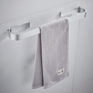 Light 太空鋁無痕單桿浴室毛巾置物架, 多長度可選, 耐腐蝕, 60cm, 銀白色, 1個