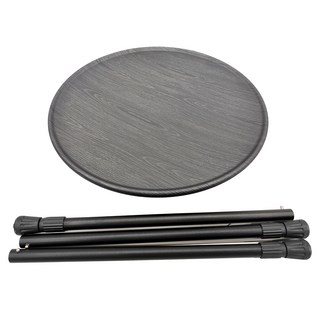 西格傢飾 戶外露營鋁合金伸縮桌腳摺疊圓桌 輕量800g, 黑木紋