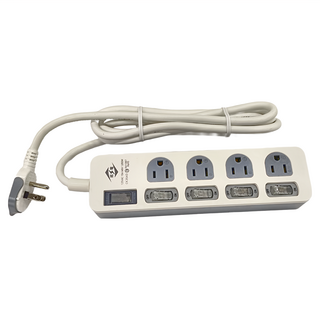 WeiTien 威電 過載斷線5開4座電源線組 3孔插座 3C電器適用 各式家電用電保護, 1.8m, 白色, 1條