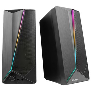 infotec 英富達 P.M.P.O 2.0聲道USB二件式喇叭, 800 watts, 循環式LED造型燈飾, SP-RX4, 黑色