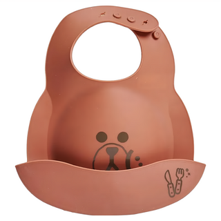 YODA 優的寶貝 LINE FRIENDS 寶貝好食兜 獨家支撐條 超大接槽食物不漏接 寬邊設計, 熊大款, 1入, 1個