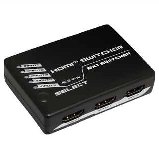 Alanview 4K HDMI 2.0 HDR 五進一出切換器，支援4K@60Hz解析度，具備IR遙控器, AL2051, 1個