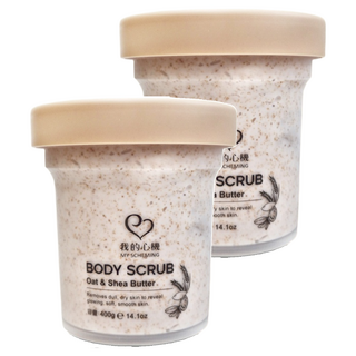 MY SCHEMING 我的心機 燕麥乳木果油 保濕身體去角質, 400g, 2罐