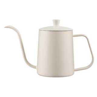 LifeShopping 不鏽鋼手沖咖啡壺 350ml 磨砂白, 1個