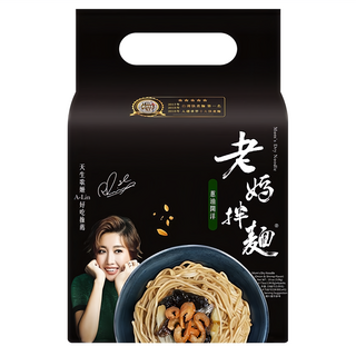 老媽拌麵 蔥油開洋 4包, 精選三星蔥與金鉤蝦, 濃郁香氣撲鼻, 拌麵首選