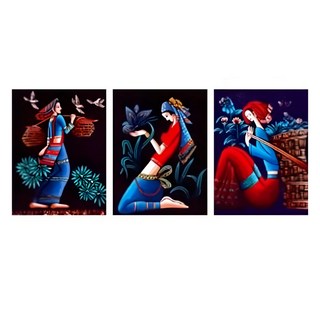 ArtLife 藝術生活 數字油畫DIY 3副 三拼畫 93018 40 x 50cm, 雲南三美圖, 1組