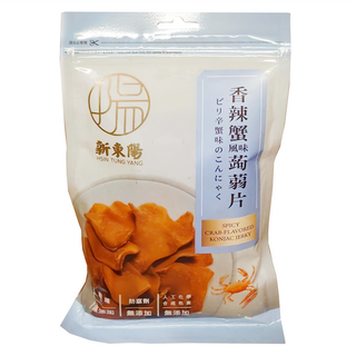 新東陽 香辣蟹風味蒟蒻片 香辣夠味 Q彈有嚼勁 獨立包裝 無添加糖、防腐劑、人工色素, 100g, 1包