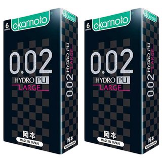 okamoto 岡本 0.02水性聚氨酯大碼 衛生套, 6入, 2盒