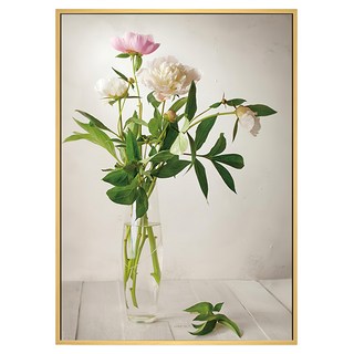 菠蘿選畫所 花語 • 盛放牡丹 畫作 (40 x 30cm) 木色框，居家裝飾藝術掛畫, 木色