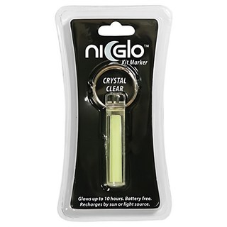 NiGlo Gear Maker Glows 螢光蓄光 附扣件 + 鑰匙圈 夜間安全 環保節能, 透明色, 1個