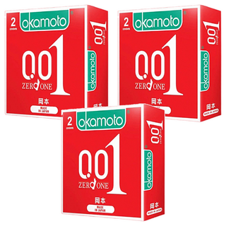 okamoto 岡本 001至尊勁薄保險套 ZERO ONE, 3盒, 2個