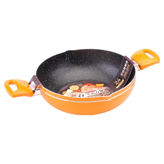 潔豹 大理石不沾方便鍋 電磁爐適用, 24cm, 1個