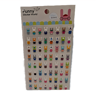 FUNNY STICKER 泡棉貼紙, 兔子造型, 15S-C524, 1組