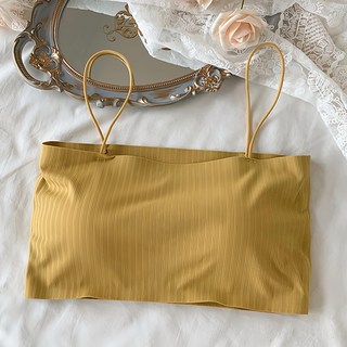 冰絲涼感降溫有胸墊平口小可愛 Set 3, 胸寬30cm 長28cm, 黃