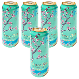Arizona 亞歷桑納 蜂蜜人蔘綠茶 650ml, 5罐