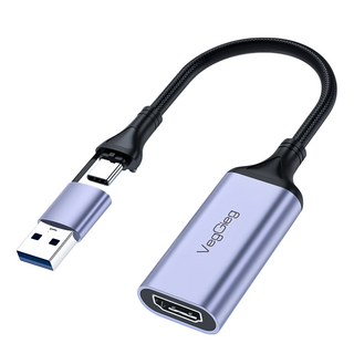 VEGGIEG USB Type-C 真3.0 轉HDMI採集擷取線 4K超高清輸入 1080P高清, 單一商品, 1條