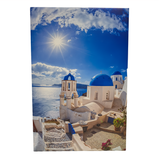 24mama 掛畫 單聯式 希臘 教堂 藍色圓頂 無框畫, 40 x 60cm, 伊亞鎮01