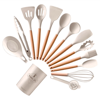 禾統 食品級矽膠廚具14件組, 815g, 卡其色, 1組