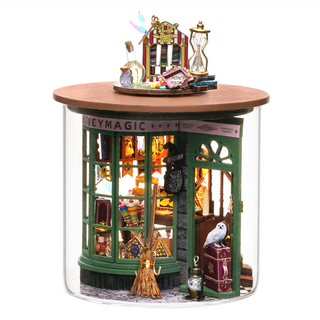 CUTE ROOM 智趣屋 DIY手作袖珍屋, 頂部精緻木蓋, 透明瓶身, 密封防塵, 魔法商鋪, 1組