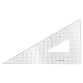 Nationart 方眼切割三角板，30cm (30°~60°)，壓克力製，台灣製造, T05-CT30A, 1片