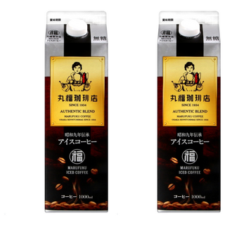 丸福珈琲店 咖啡(無糖) 昭和九年傳承 利樂包包裝, 1L, 2瓶