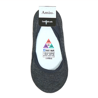 Amiss 機能感 萊卡彈性無痕隱形襪 後跟防滑 20~26cm 灰色 6雙