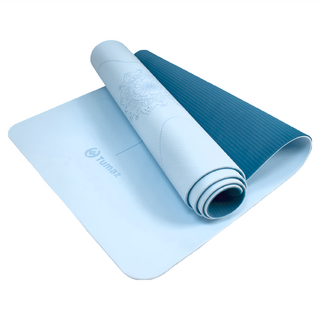Tumaz 月熊 TPE正位線瑜珈墊, 雲朵淡藍, 1個