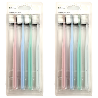 FaSoLa 柔絲清潔護齦透氣牙刷 顏色混色 軟毛牙刷, 8支, 2組