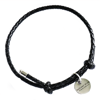 RS自訂 專屬戀曲鈦鋼真皮紅繩祈願線繩抽拉情侶可調式手環閨蜜禮 VRS110 男款 1條