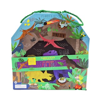 FLOSS&ROCK 角色扮演18片 恐龍樂園 木頭玩具 紙盒 適合3歲以上兒童, 1盒